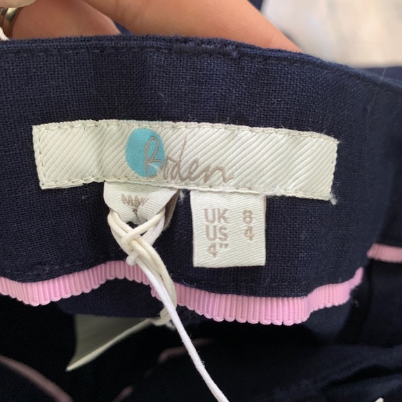 NWT Boden Cora linen shorts navy size 4 - Picture 5 of 5